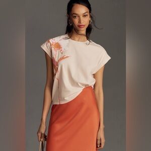 Anthropologie Floral Muscle Tee